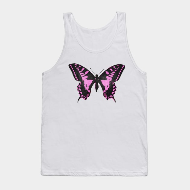 Pink and Black Butterfly Tank Top by Scarebaby